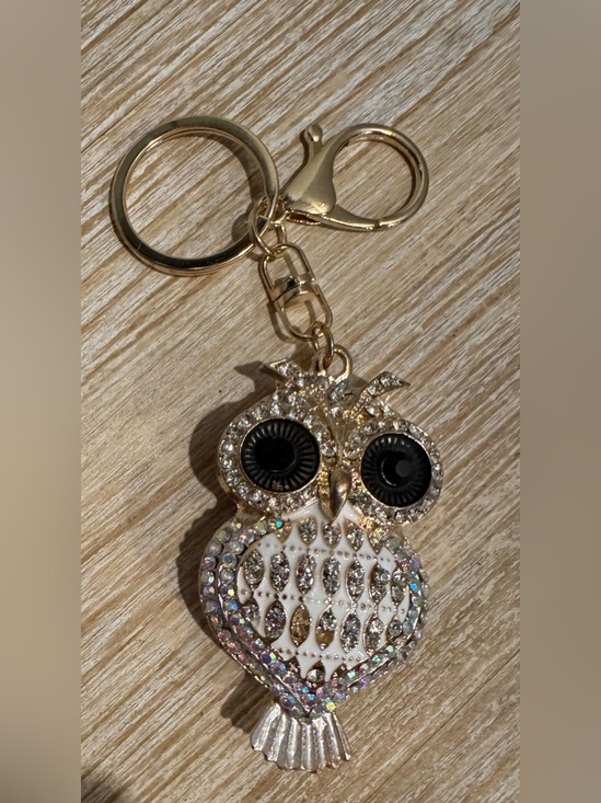 Accessories - Sparkling Owl Gold-Tone Keychain